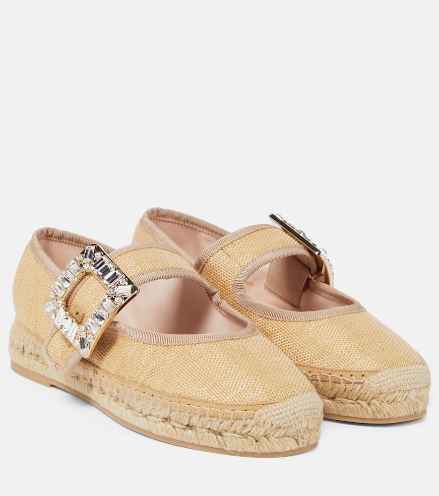 roger vivier babies embellished canvas espadrilles