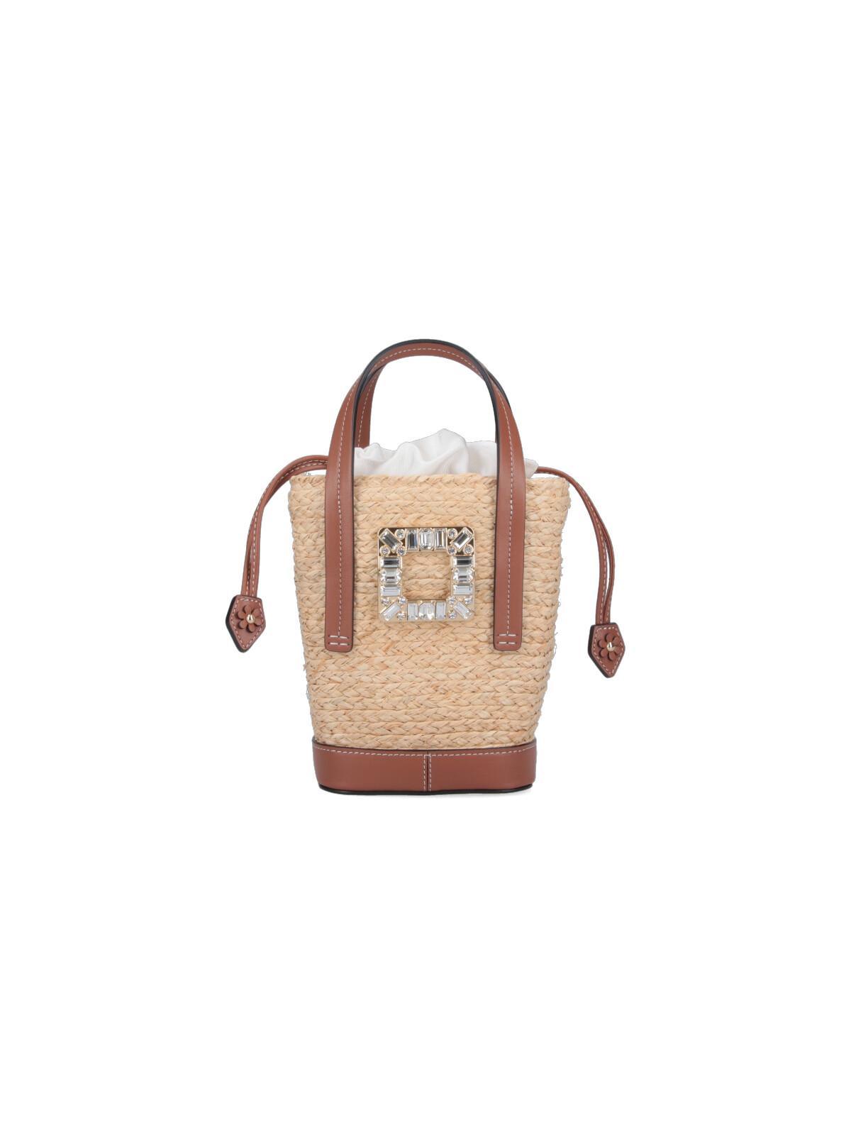 roger vivier bags beige outer: raphia - women