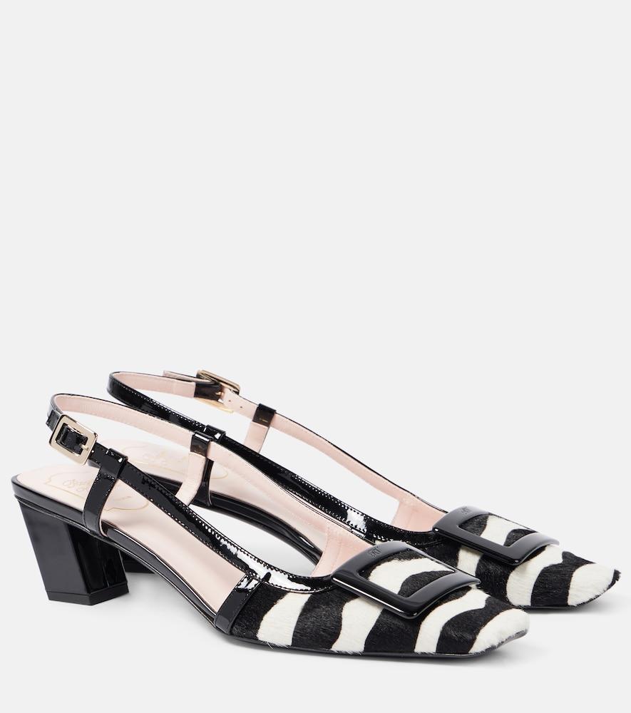 roger vivier belle vivier 45 calf hair slingback pumps