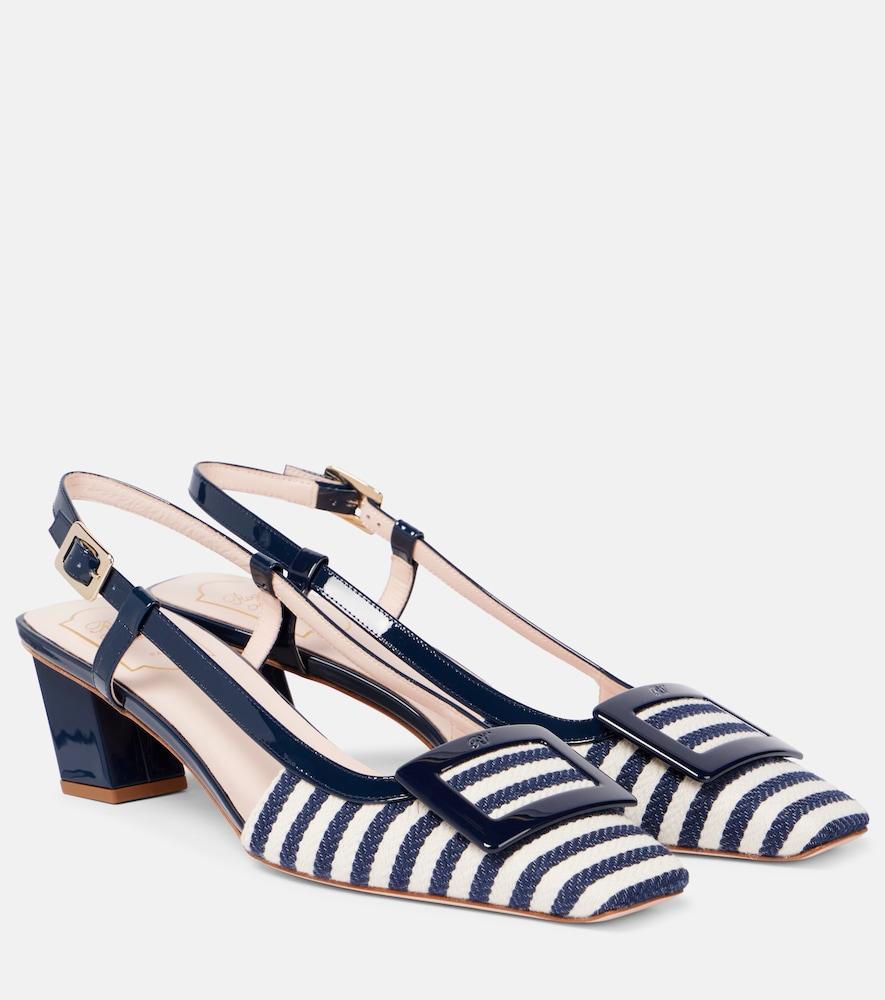 roger vivier belle vivier 45 canvas slingback pumps
