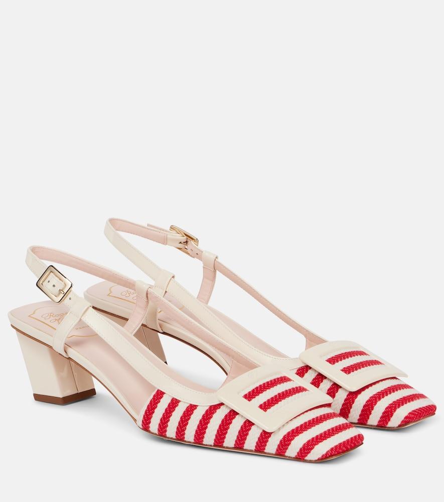 roger vivier belle vivier 45 striped slingback pumps
