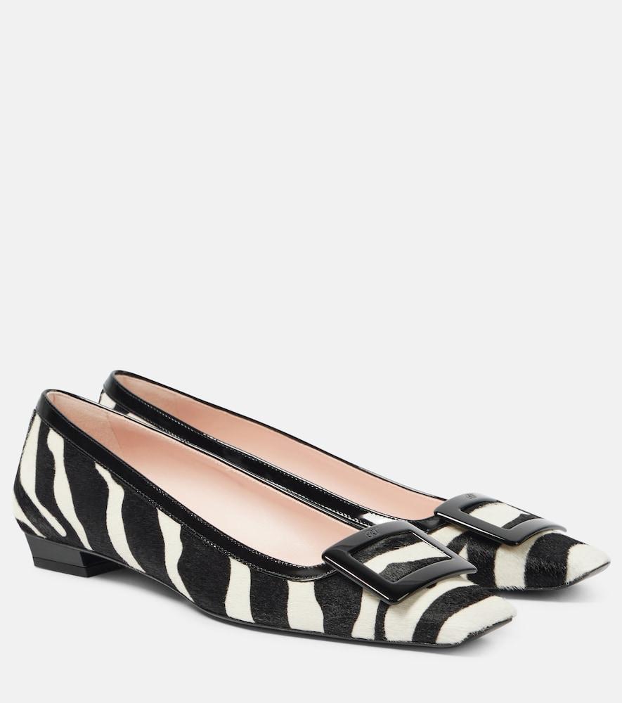 roger vivier belle vivier calf hair ballet flats