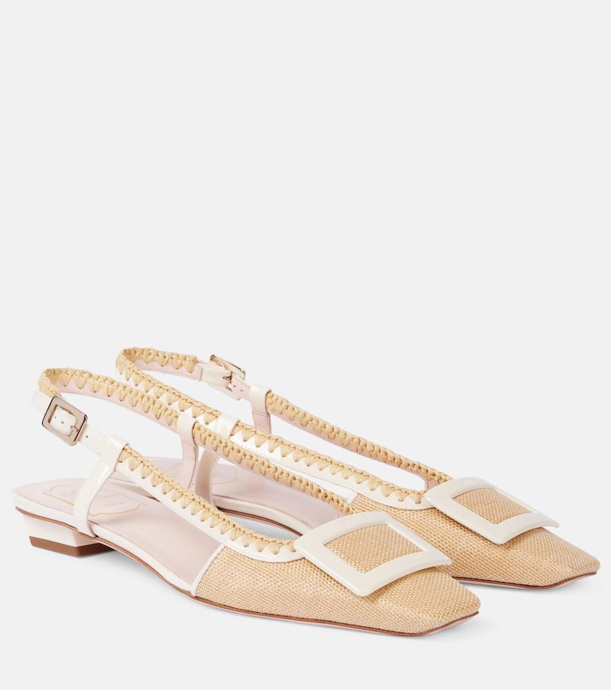 roger vivier belle vivier canvas slingback flats