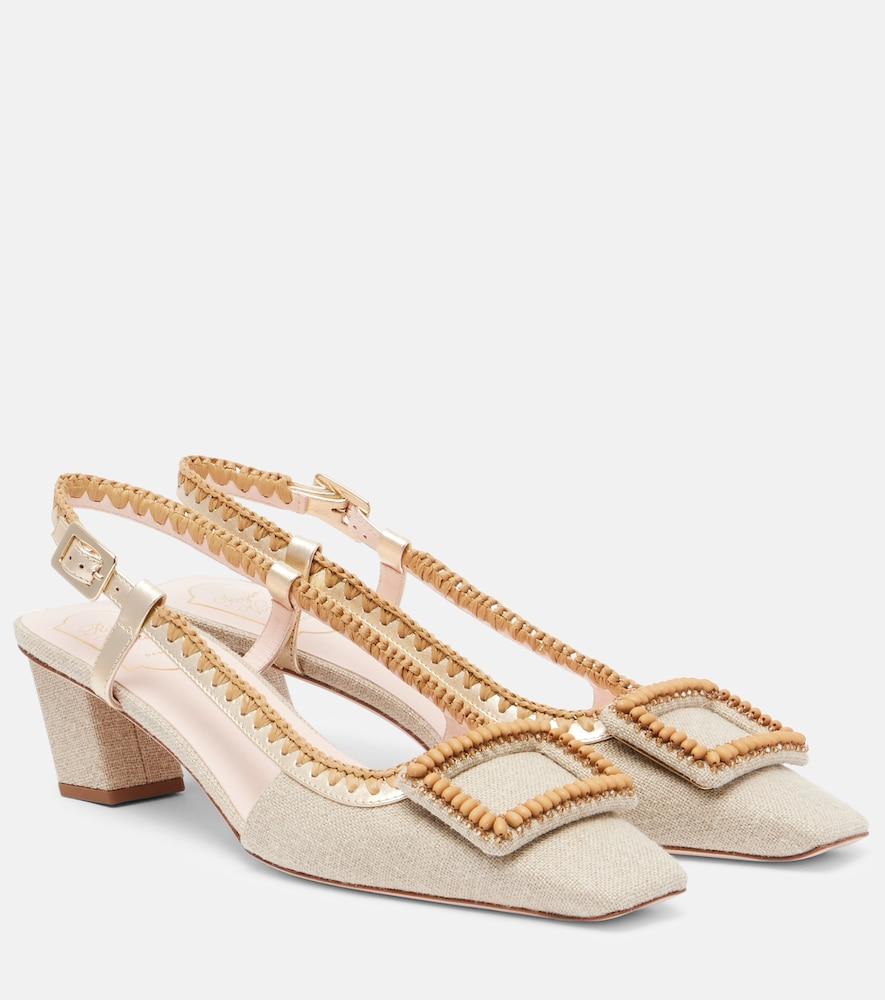 roger vivier belle vivier embellished slingback pumps