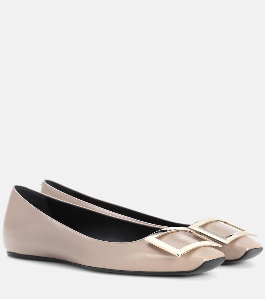 roger vivier belle vivier leather ballet flats