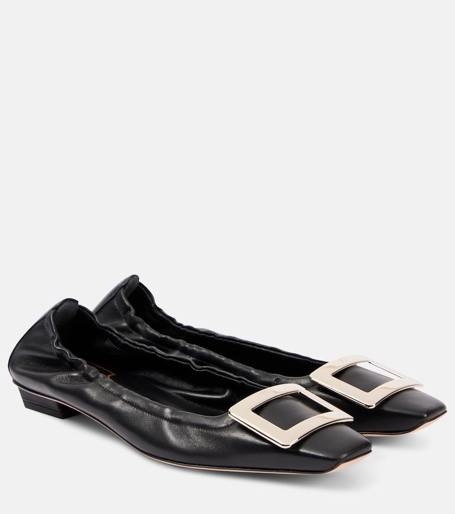 roger vivier belle vivier leather ballet flats