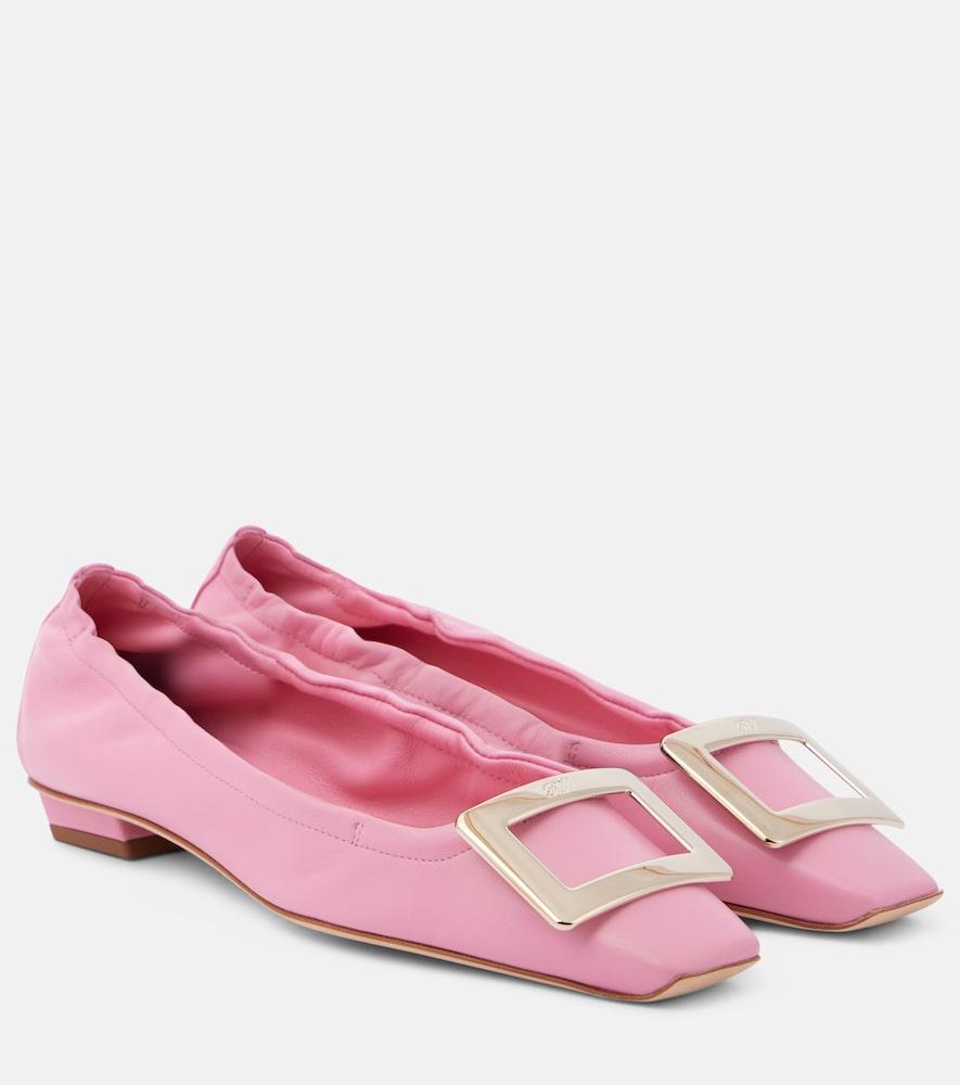 roger vivier belle vivier leather ballet flats
