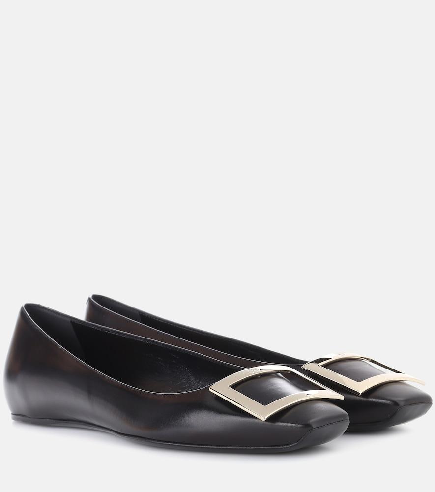 roger vivier belle vivier leather ballet flats