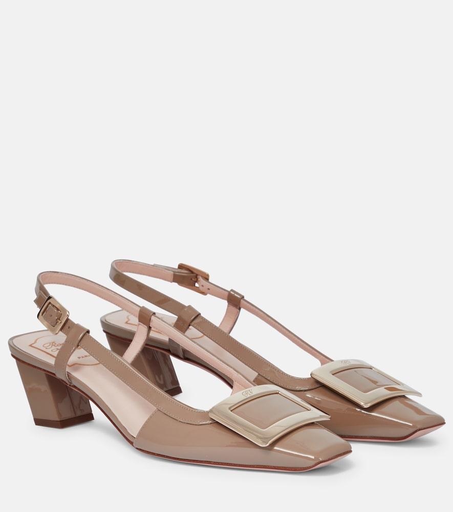 roger vivier belle vivier leather slingback pumps