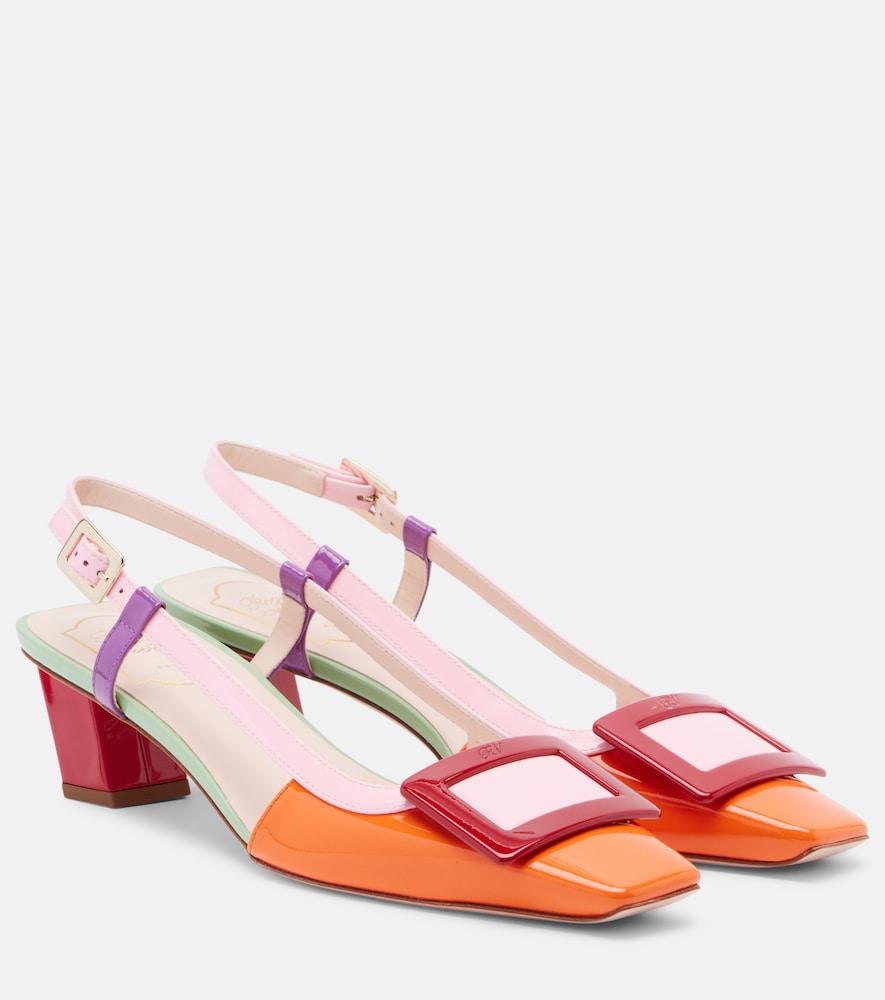 roger vivier belle vivier leather slingback pumps