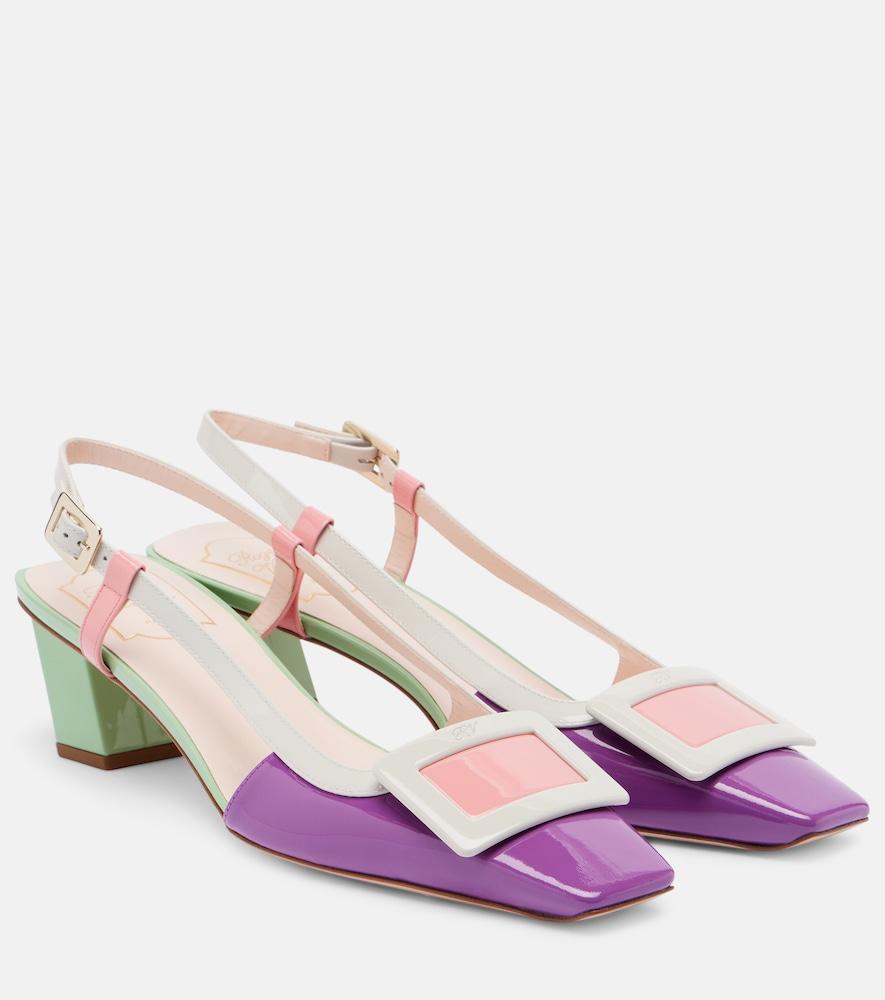 roger vivier belle vivier patent leather slingback pumps