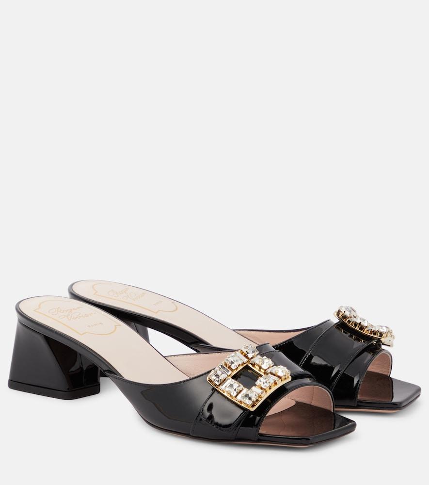 roger vivier bikiviv embellished patent leather mules