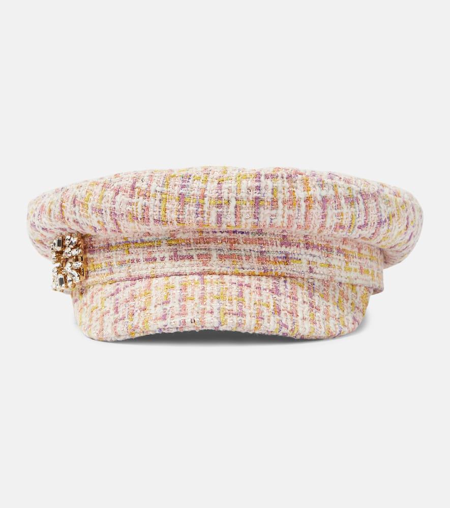 roger vivier bouclé newsboy cap