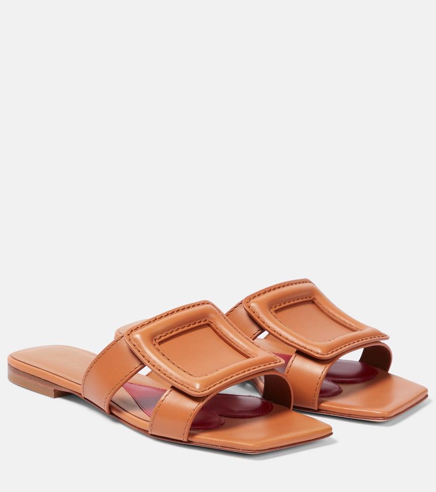 roger vivier buckle leather sandals