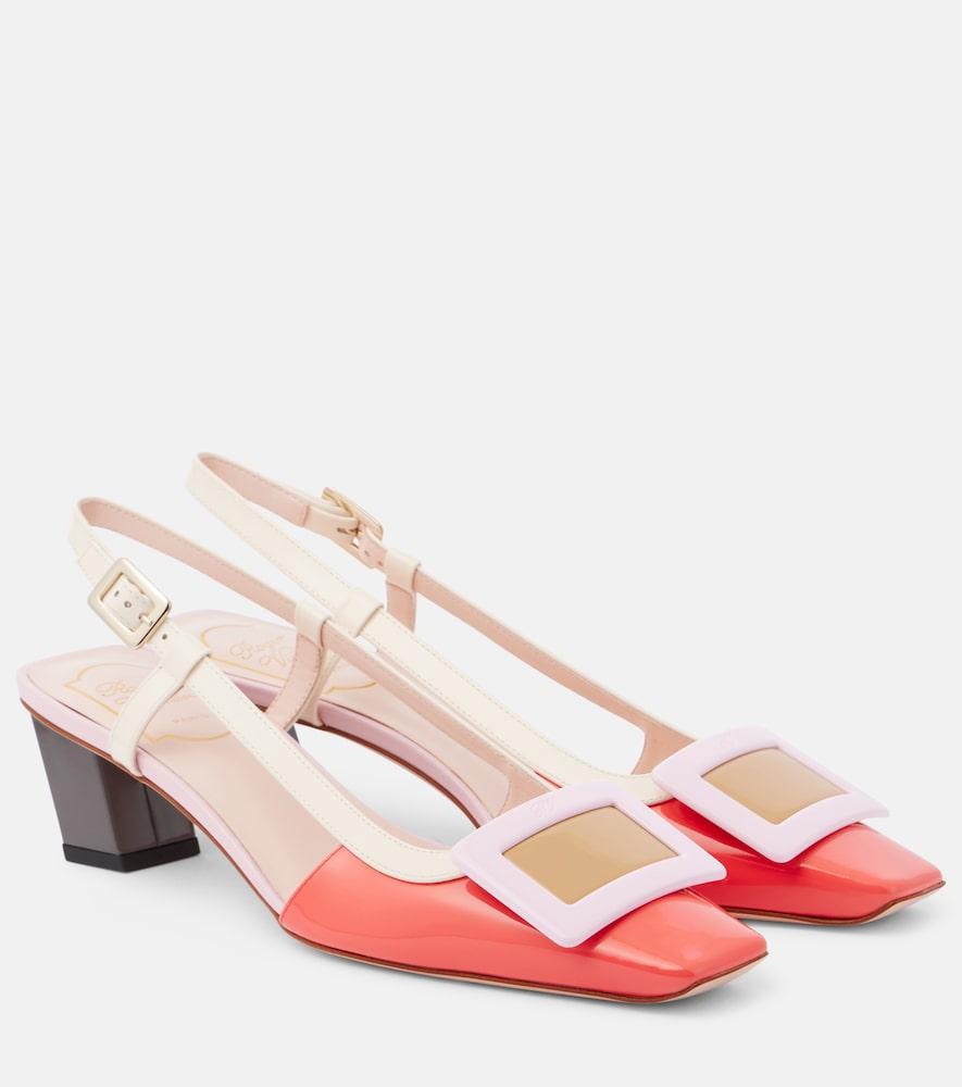 roger vivier bv patent leather slingback pumps