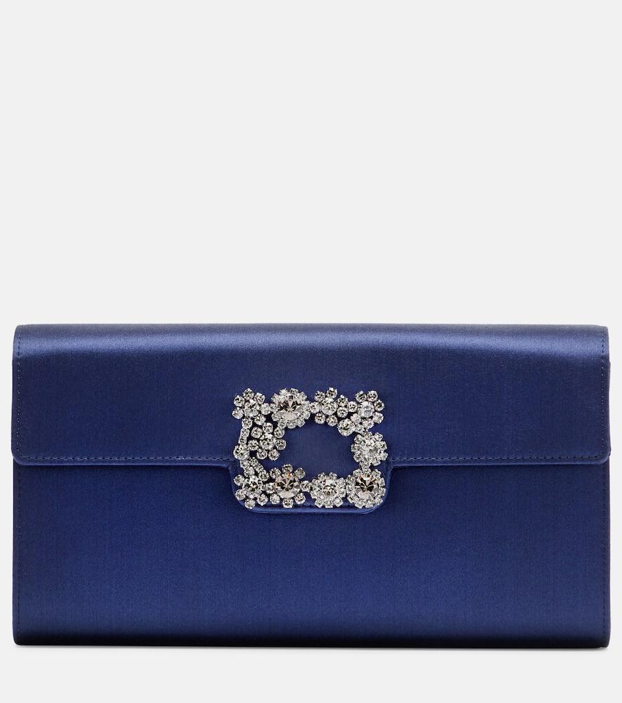 roger vivier efflorescence embellished satin clutch