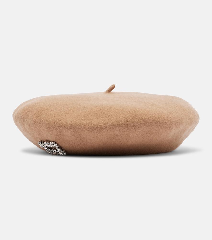 roger vivier embellished wool beret