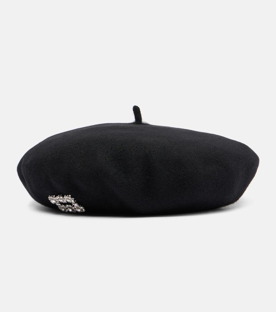 roger vivier embellished wool beret