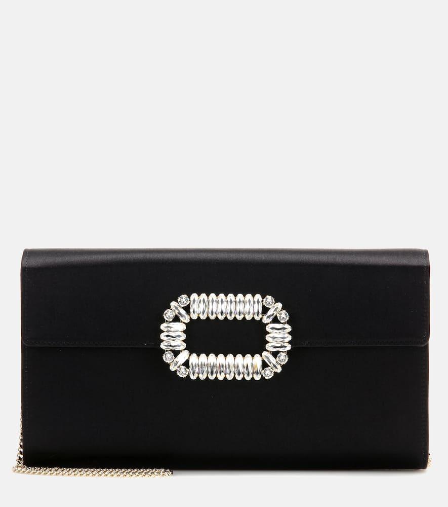 roger vivier evening envelope satin clutch