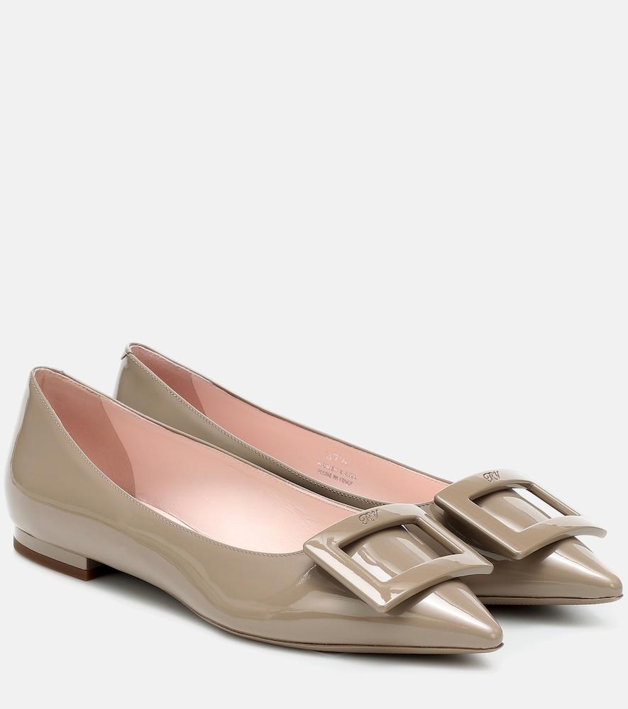 roger vivier gommettine ball leather ballet flats