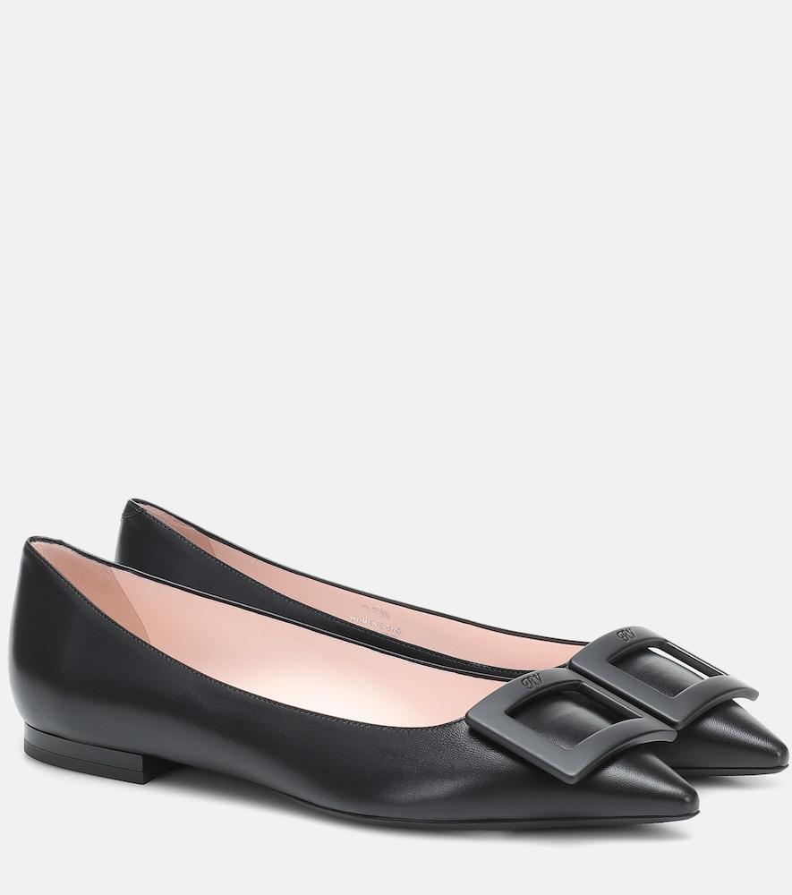 roger vivier gommettine ball leather ballet flats