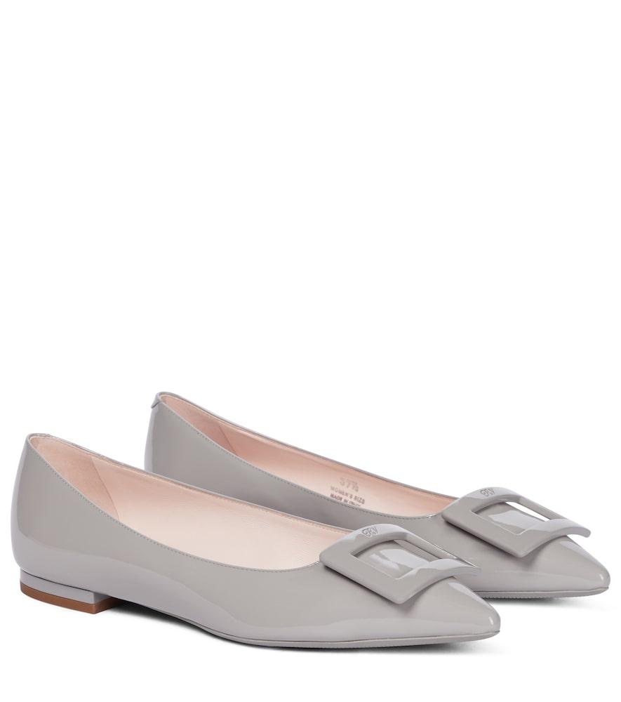 roger vivier gommettine ball patent leather ballet flats