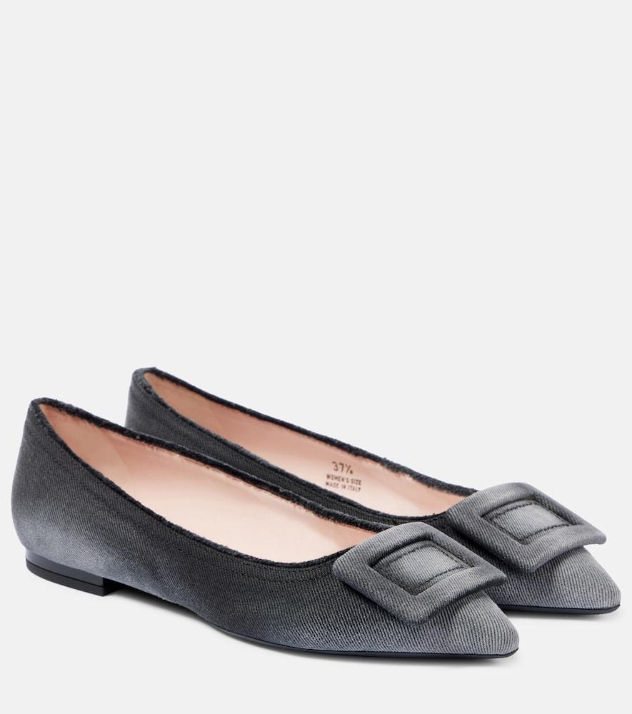 roger vivier gommettine denim ballet flats