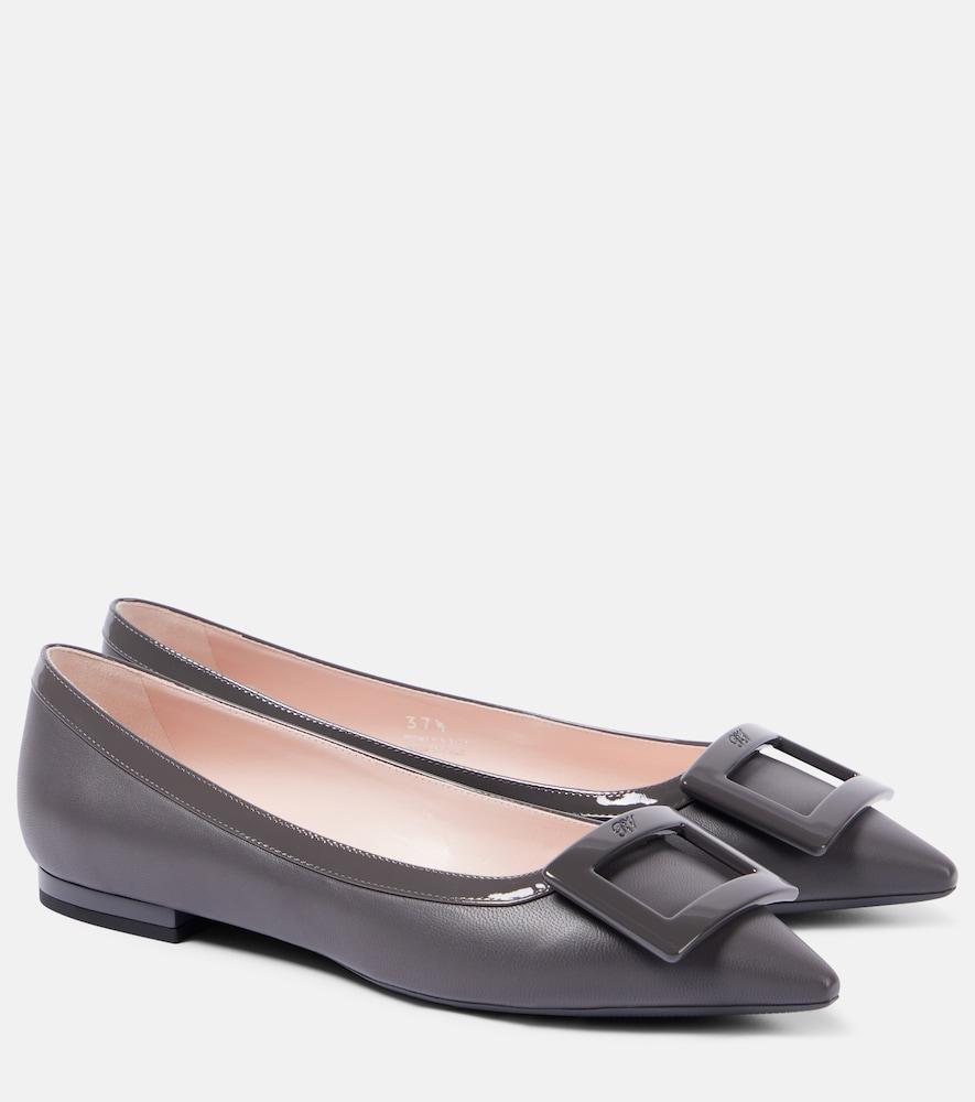 roger vivier gommettine leather ballet flats