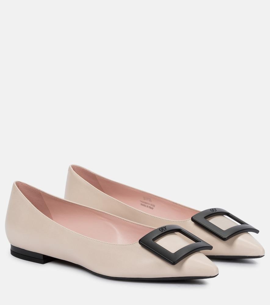 roger vivier gommettine leather ballet flats