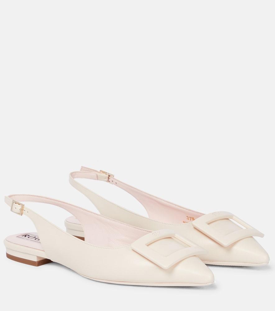 roger vivier gommettine leather slingback flats