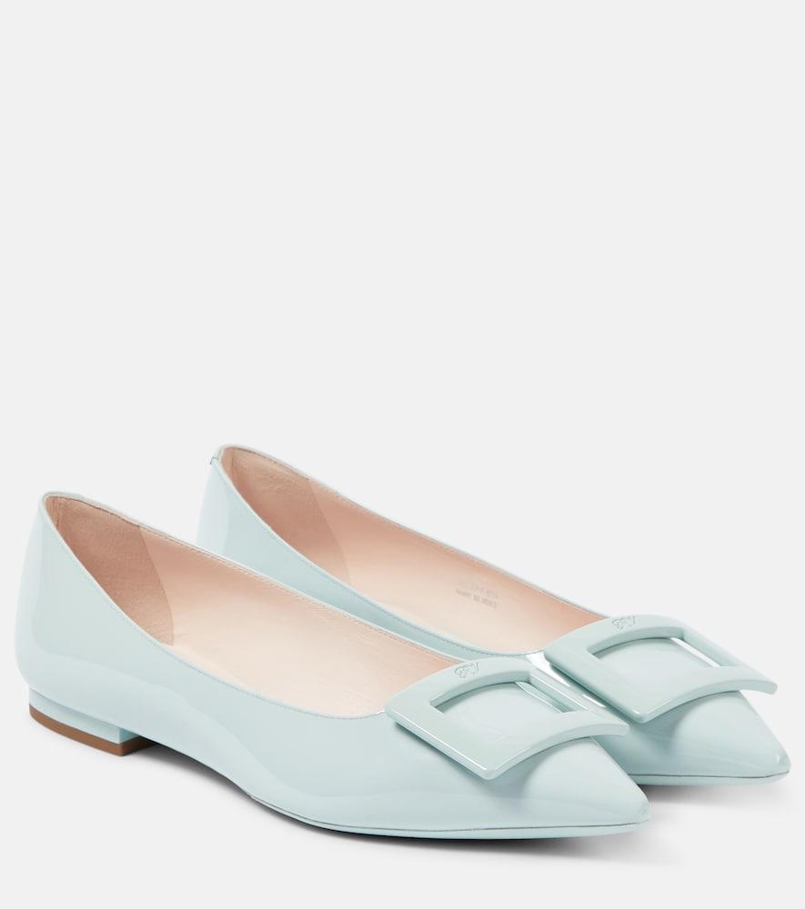 roger vivier gommettine patent leather ballet flats