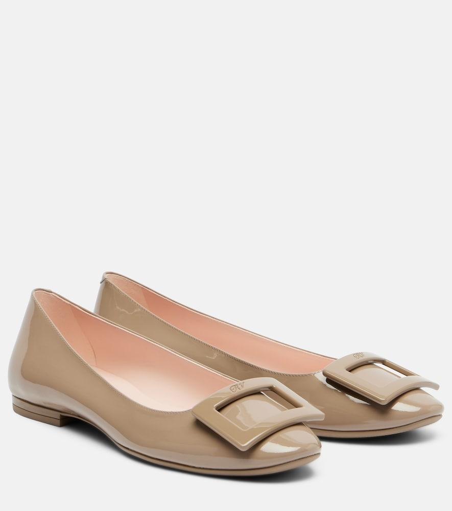roger vivier gommettine patent leather ballet flats