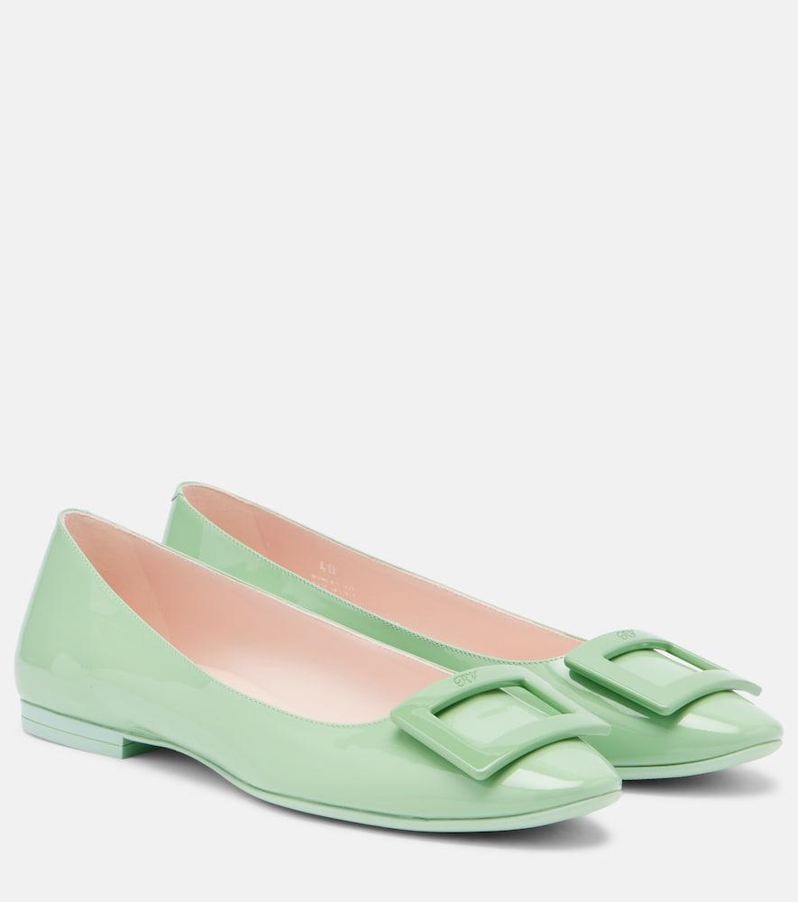 roger vivier gommettine patent leather ballet flats
