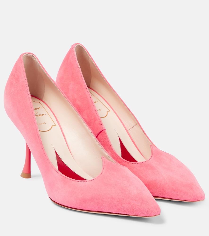 roger vivier i love vivier suede pumps