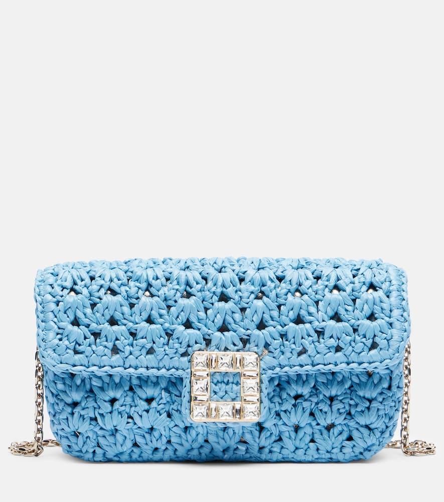 roger vivier jeu de fille raffia shoulder bag