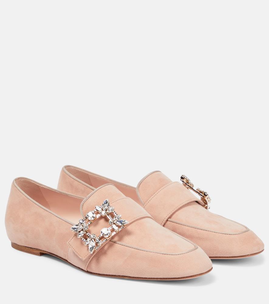 roger vivier mini broche suede loafers
