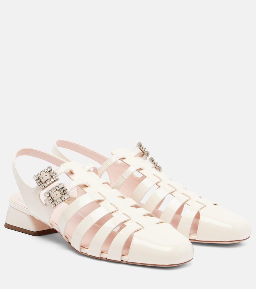 roger vivier mini très vivier 25 leather sandals