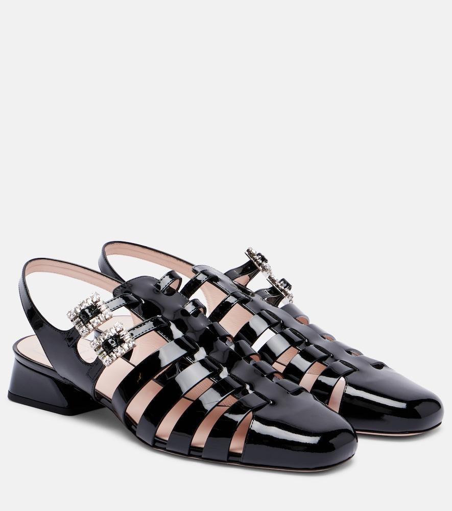 roger vivier mini très vivier 25 patent leather sandals