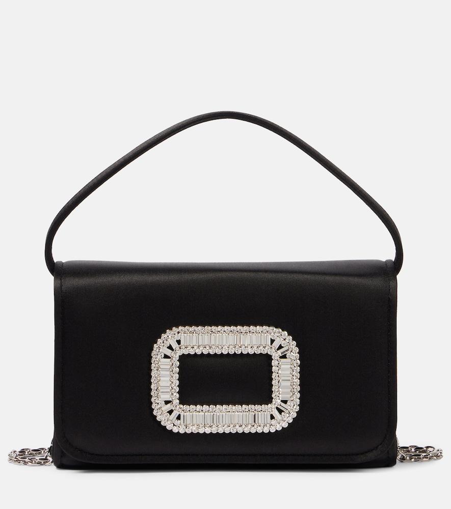 roger vivier pilgrim micro embellished satin shoulder bag