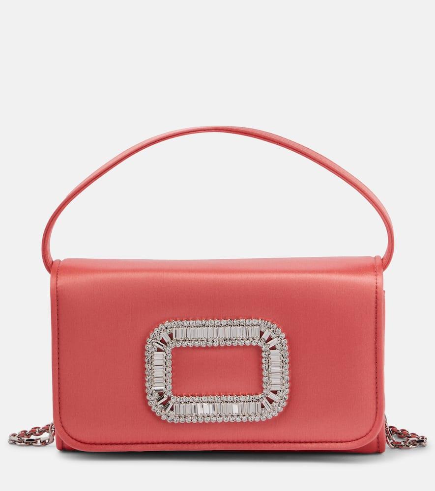 roger vivier pilgrim micro satin clutch
