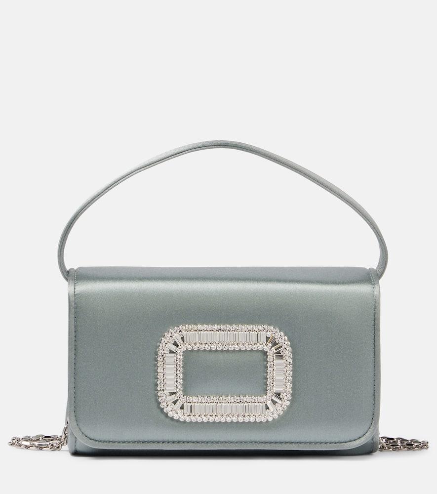 roger vivier pilgrim micro satin clutch