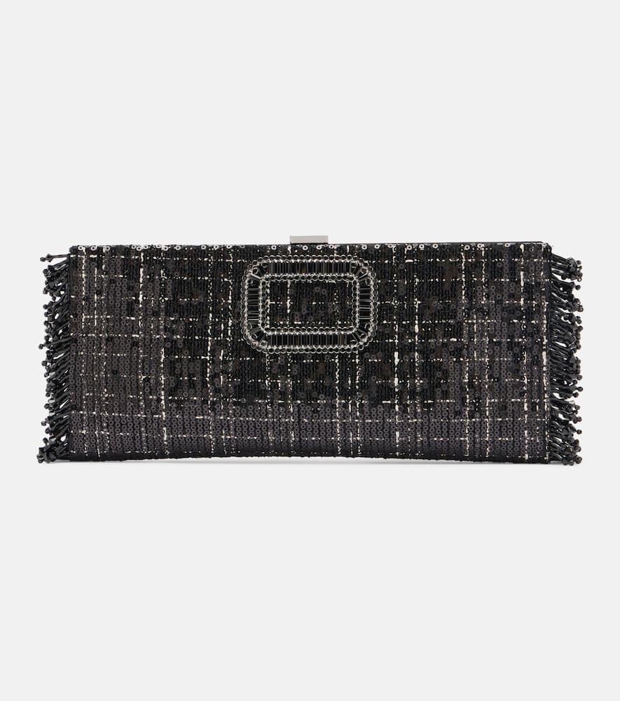 roger vivier pilgrim mini sequined clutch