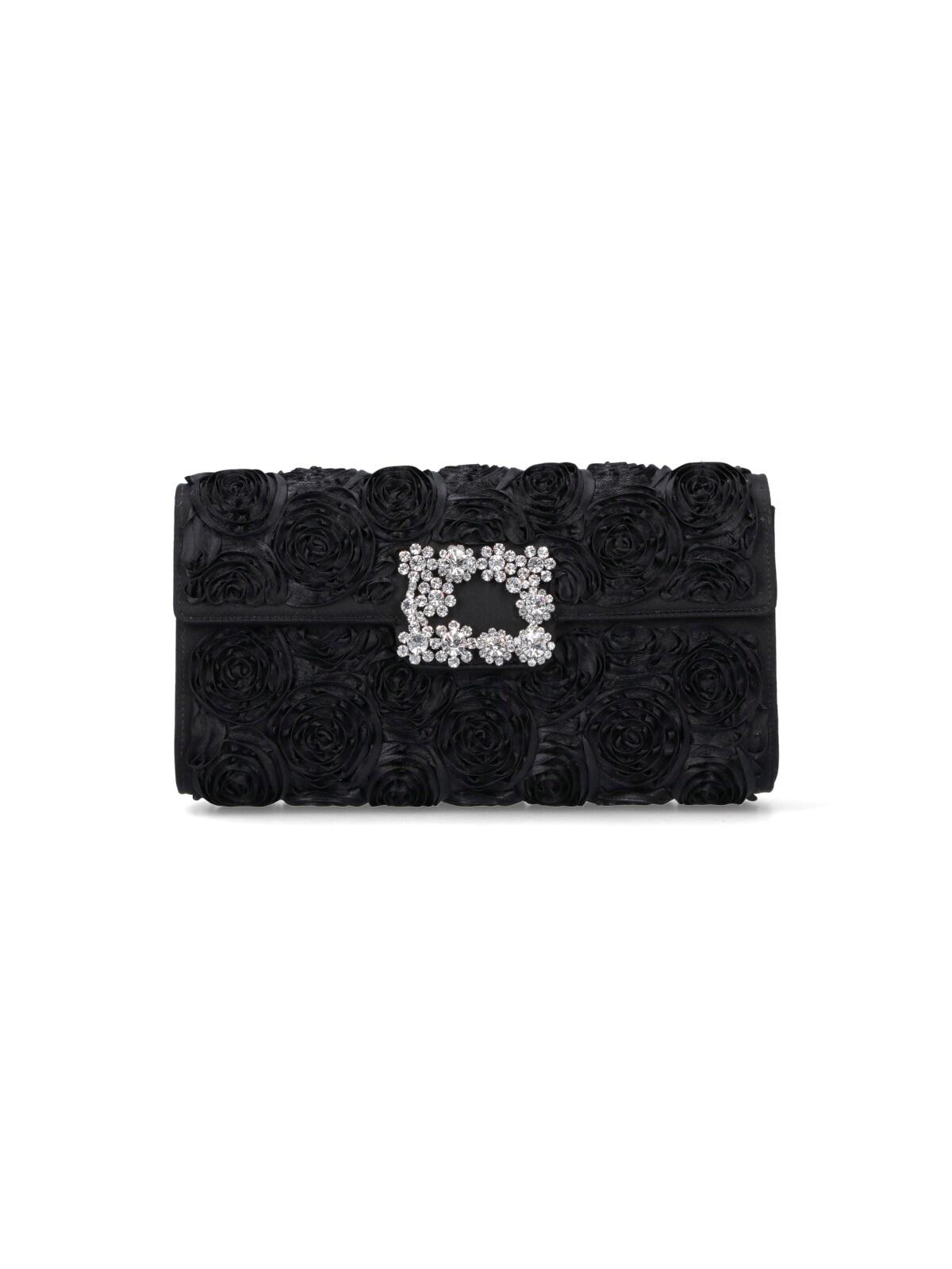 roger vivier pouch with floral details