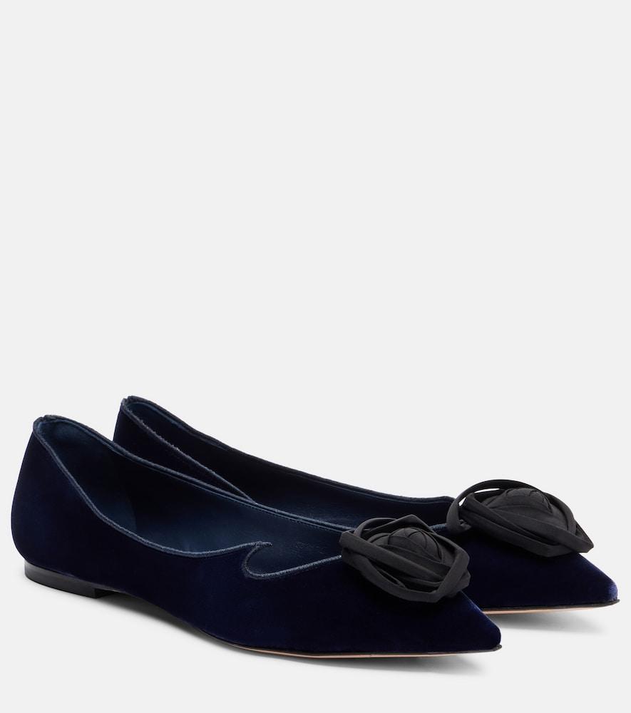 roger vivier rose vivier velvet ballet flats