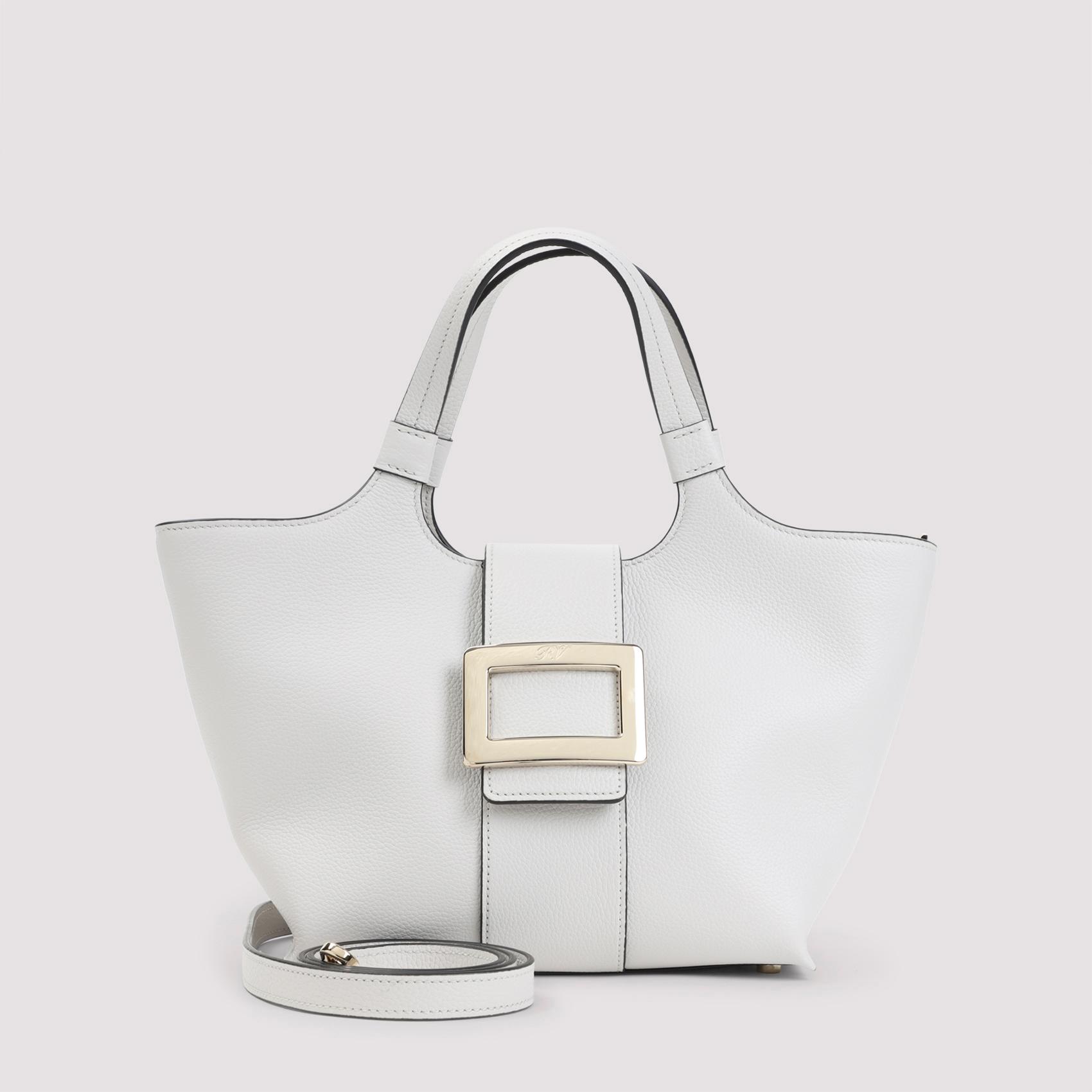 roger vivier shopping mini bag grey leather - women