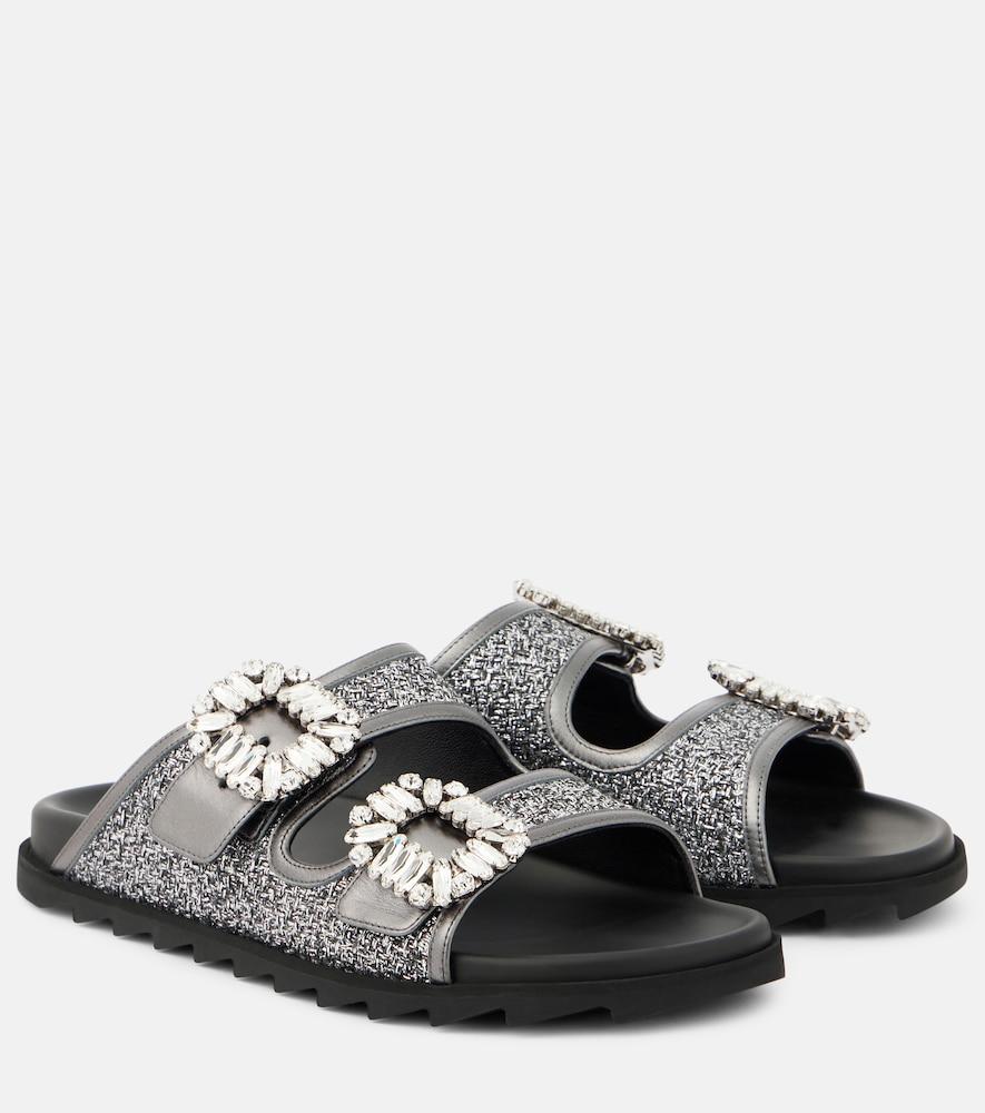 roger vivier slidy viv' embellished sandals