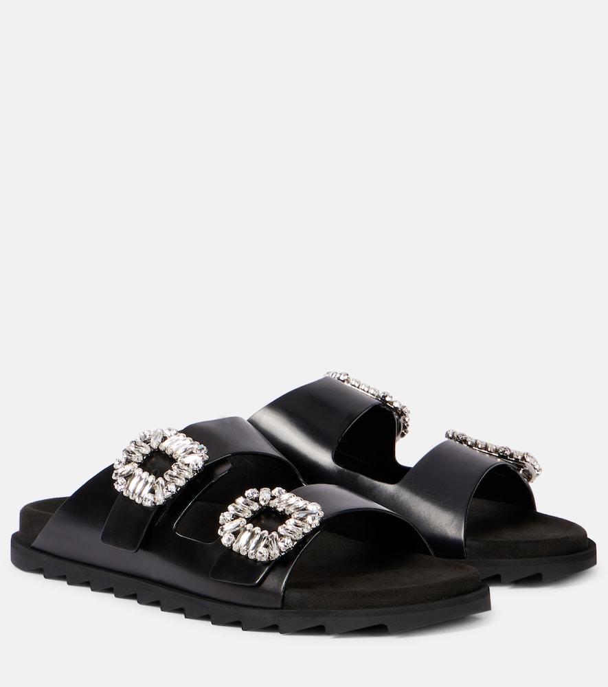 roger vivier slidy viv' leather sandals