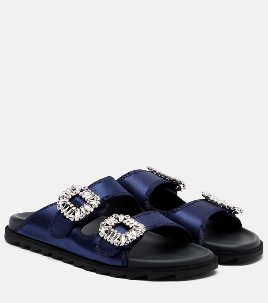 roger vivier slidy viv' satin sandals