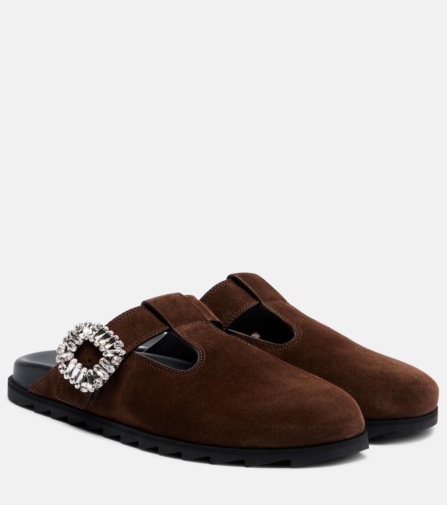 roger vivier slidy viv' suede mules