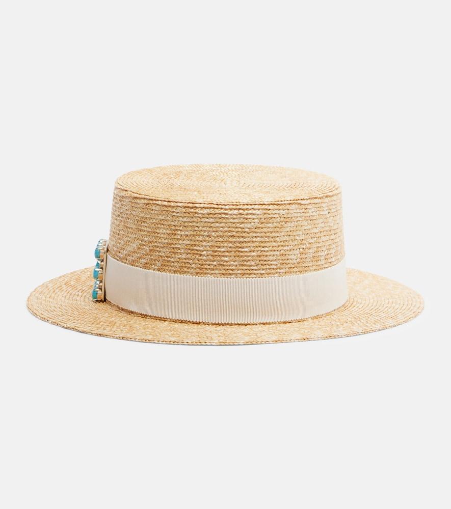 roger vivier très vivier straw boater hat